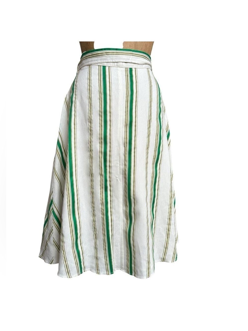 Hutch Anthropologie Baracoa Striped Button-Down Midi A-Line Skirt Size 2 Coastal - Picture 5 of 10